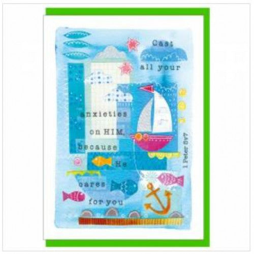 Cast All Your Anxieties Greetings Card - The Christian Gift Company