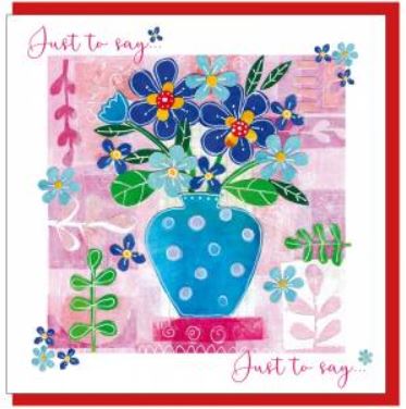 Just To Say Pink Floral Vase Card - The Christian Gift Company