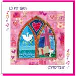 Confirmation Card - Pink Church Window - The Christian Gift Company