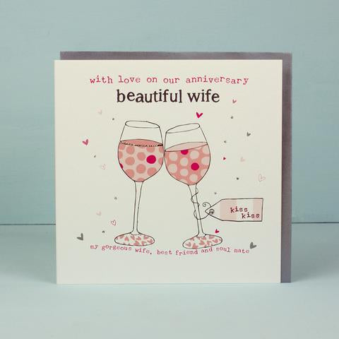 Happy Anniversary Beautiful Wife Card - The Christian Gift Company