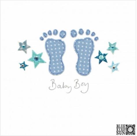 Baby Feet Card Blue Or Pink - The Christian Gift Company