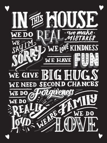 In this House Metal Sign B/W Large - The Christian Gift Company