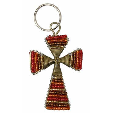 Beaded Cross Keyring - The Christian Gift Company
