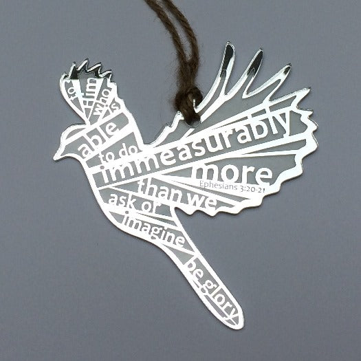 To Him Who Is Able Silver Hanging Bird - The Christian Gift Company