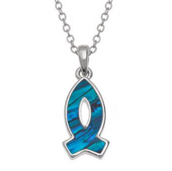 Paua Shell Fish Necklace - The Christian Gift Company