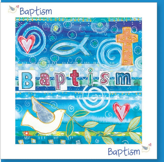 Baptism Fish and Dove Card - The Christian Gift Company