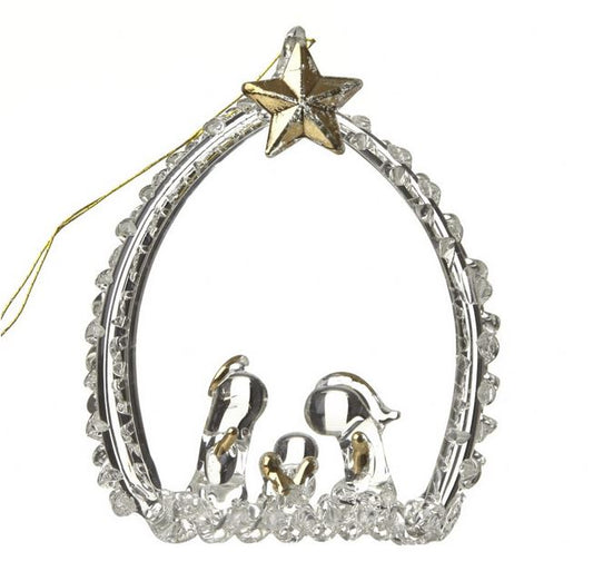 Glass Nativity Hanging Decoration - The Christian Gift Company