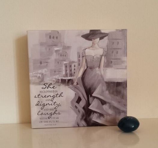 Strength and Dignity Small Canvas Plaque - The Christian Gift Company