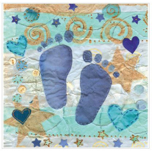 Blue Baby Feet Small Card - The Christian Gift Company