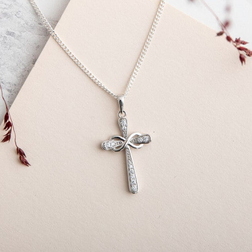 Cross With Eternity CZ Loop - The Christian Gift Company