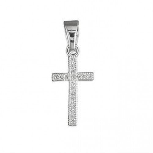 Dainty Stick Cross With Cubic Zirconia - The Christian Gift Company