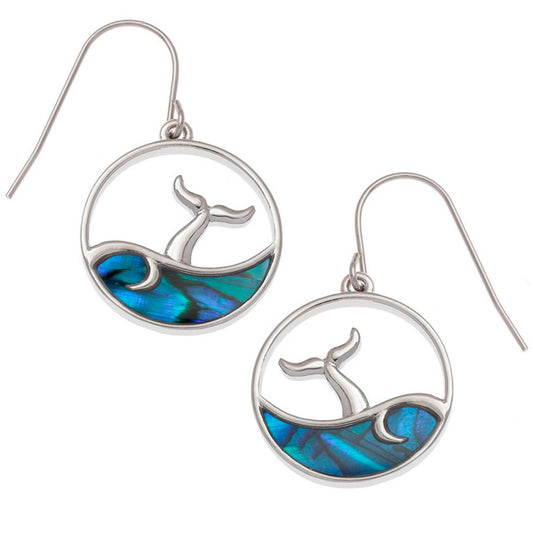 Splashing Whale Tail earrings - The Christian Gift Company