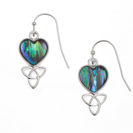 Celtic Heart Paua Shell Earrings - The Christian Gift Company