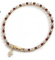 Swarovski Crystal Ruby & Clear Bracelet - The Christian Gift Company