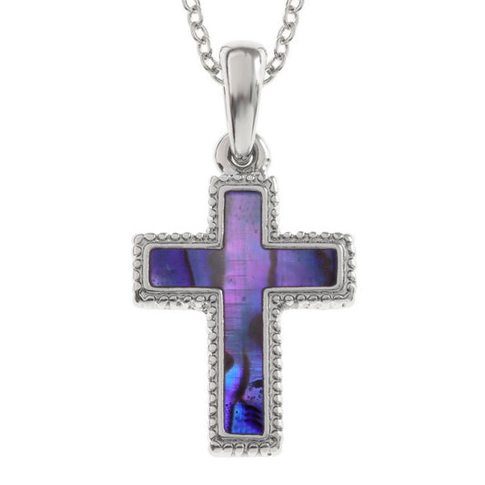 Paua shell purple cross necklace - The Christian Gift Company