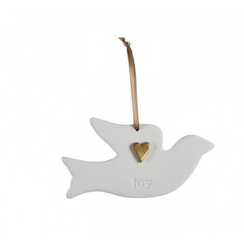 Ceramic Dove JOY With Gold Heart - The Christian Gift Company