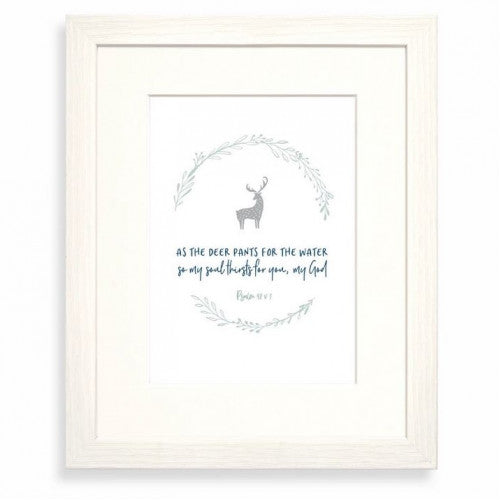 As The Deer Pants For The Water Calm Range Framed Print - The Christian Gift Company
