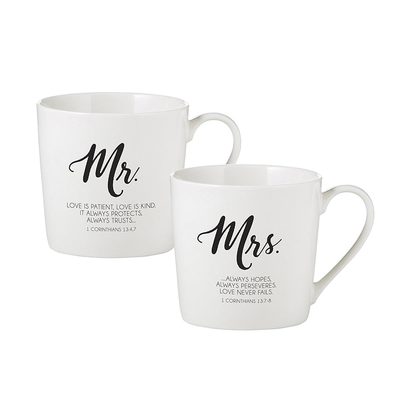 Mr and Mrs Cafe Mug Set - The Christian Gift Company