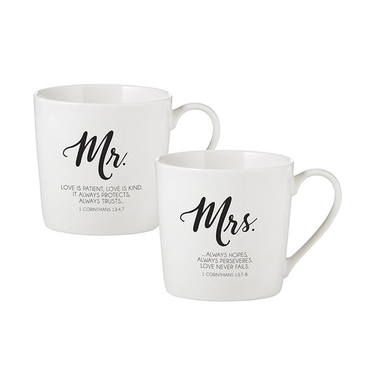 Mr and Mrs Cafe Mug Set - The Christian Gift Company