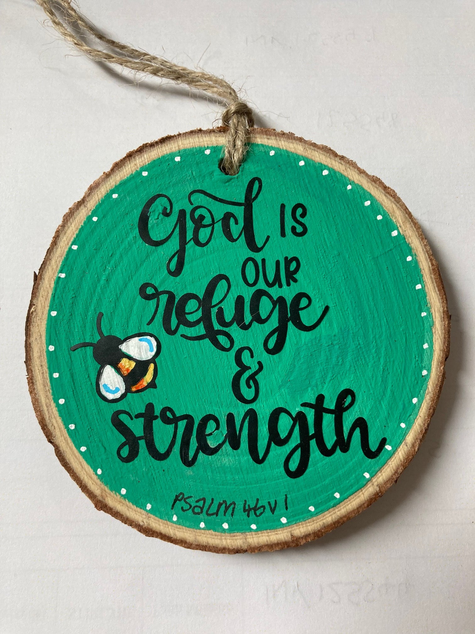 Wood Slice - God is our Refuge - The Christian Gift Company