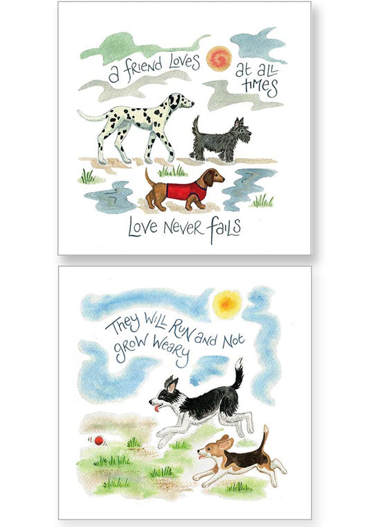 A Friend loves/They will Run notecards - The Christian Gift Company