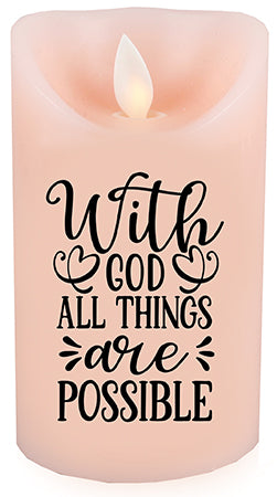 LED scented candle - With God - The Christian Gift Company