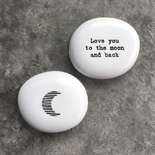 Porcelain pebble-Moon & back - The Christian Gift Company