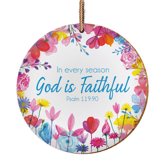 God is faithful Ceramic Hanging Decoration - The Christian Gift Company
