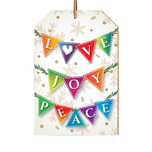 Love, Joy, Peace Ceramic Christmas Decoration - The Christian Gift Company