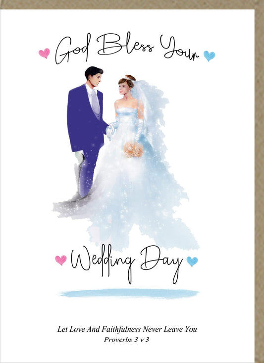 God Bless Your Wedding Day Greetings Card - The Christian Gift Company