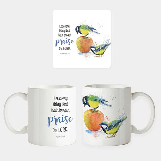 Garden Birds Mug and Coaster - The Christian Gift Company