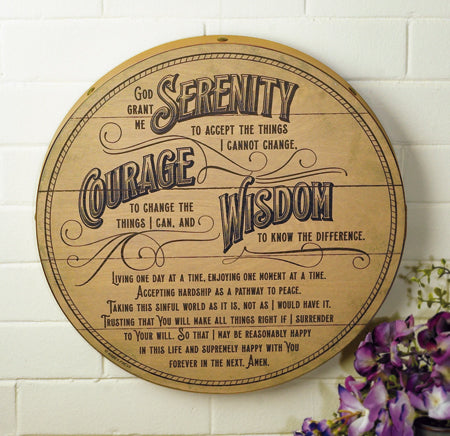 Wood Barrel Prayer Plaque/Serenity Prayer - The Christian Gift Company