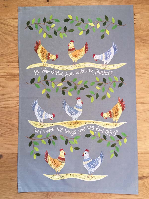 Hannah Dunnett Under His Wings Tea Towel - The Christian Gift Company