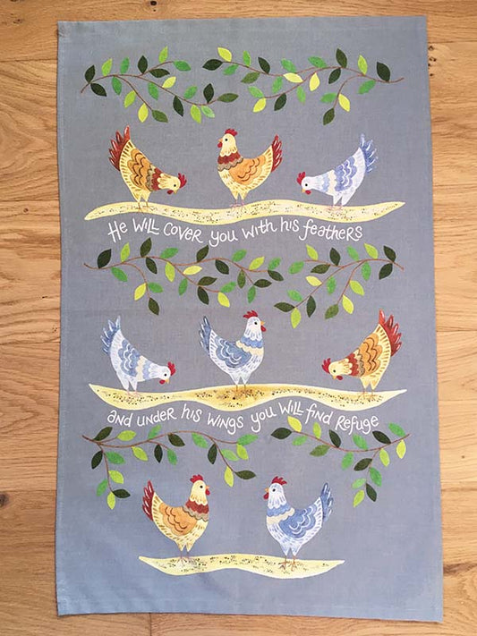 Hannah Dunnett Under His Wings Tea Towel - The Christian Gift Company