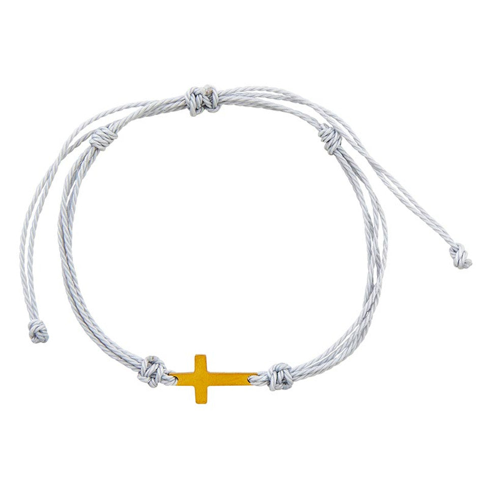 Grey Cross Macrame Bracelet - The Christian Gift Company