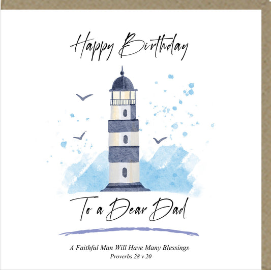 Happy Birthday To A Dear Dad Greetings Card - The Christian Gift Company