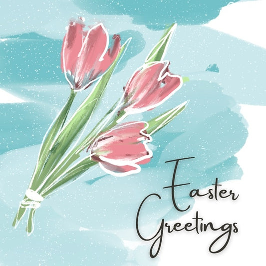 Easter Greetings Tulips - The Christian Gift Company