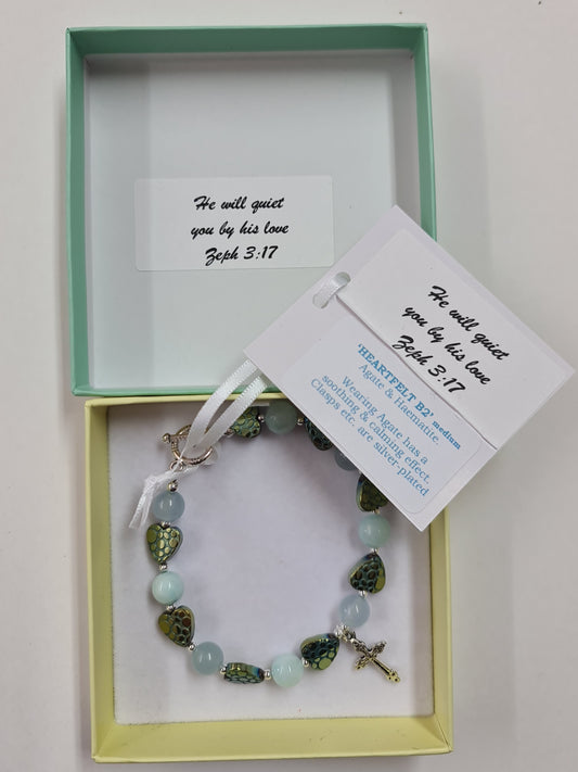 He will quiet you beaded bracelet - The Christian Gift Company
