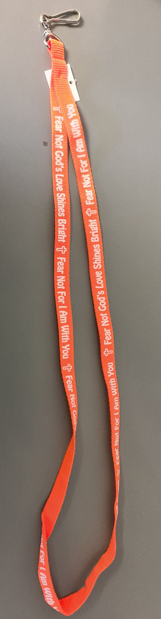 Fear Not God’s Love Shines Bright Lanyard - Orange - The Christian Gift Company