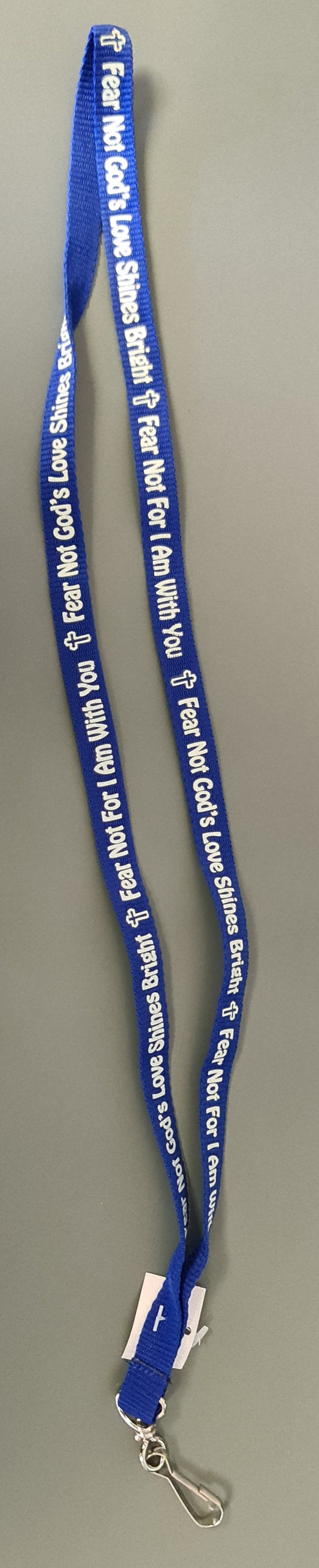 Fear Not God’s Love Shines Bright Lanyard - Blue - The Christian Gift Company
