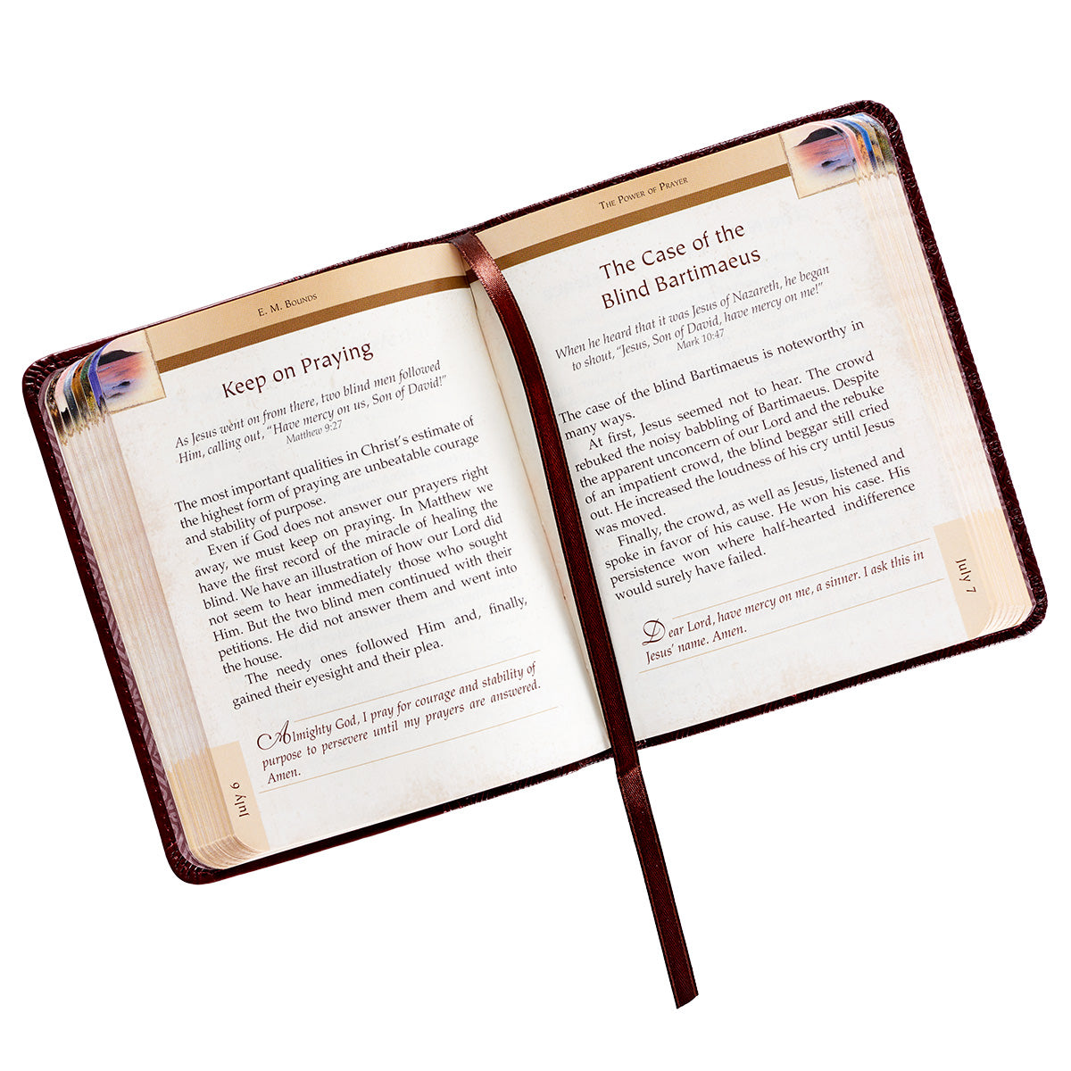 The Power of Prayer Brown Faux Leather One-Minute Devotions - The Christian Gift Company