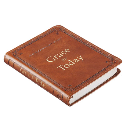 Grace for Today Brown Faux Leather One-Minute Devotions - The Christian Gift Company