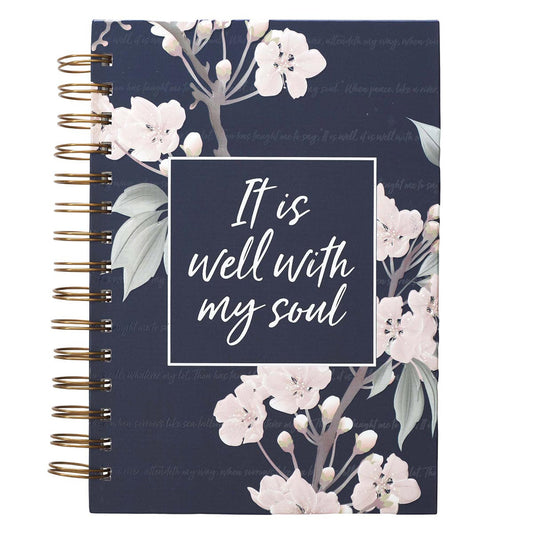 It Is Well Large Wirebound Journal in Navy - The Christian Gift Company