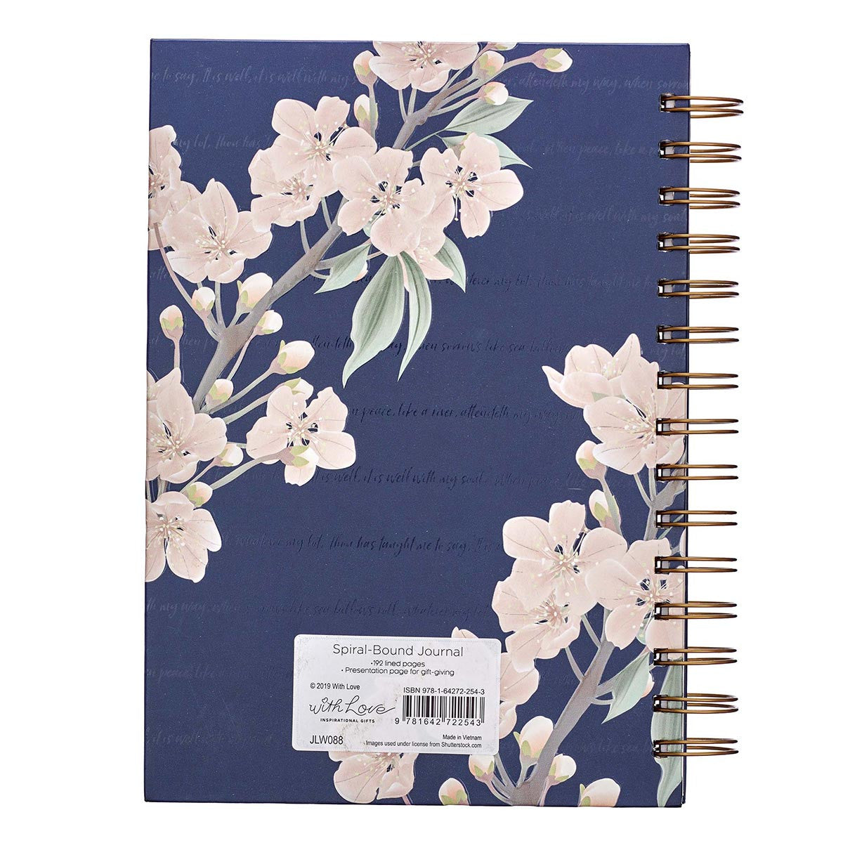 It Is Well Large Wirebound Journal in Navy - The Christian Gift Company