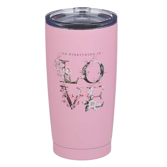 Do Everything In Love Stainless Steel Mug in Pink - The Christian Gift Company