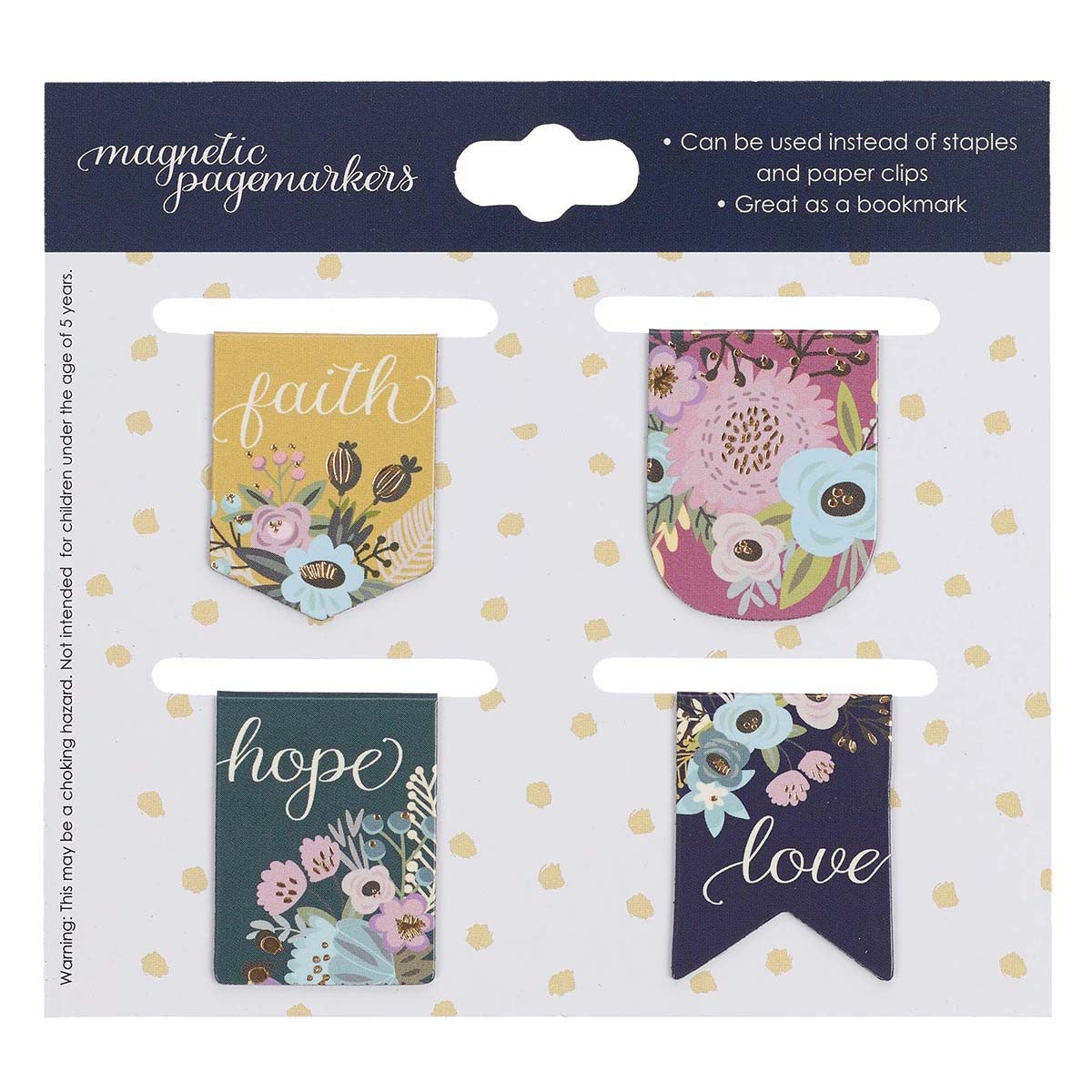 Faith Hope Love Die-cut Petite Magnetic Bookmark Set - The Christian Gift Company