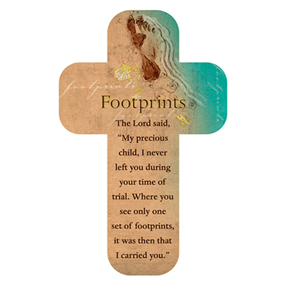 Footprints Cross Bookmark (pack of 12) - The Christian Gift Company