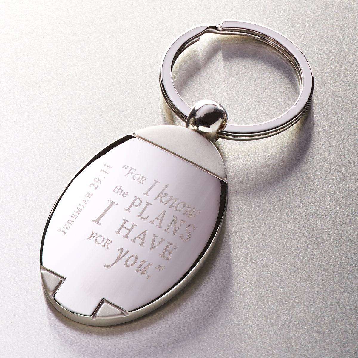 I Know the Plans Silver Metal Key Ring in Gift Tin - Jeremiah 29:11 - The Christian Gift Company