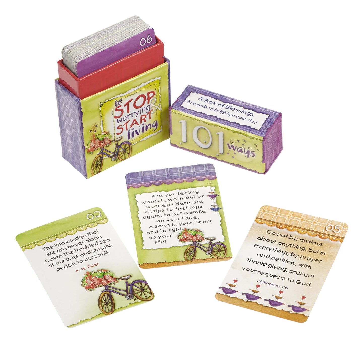 101 Ways to Stop Worrying & Start Living Box of Blessings - The Christian Gift Company