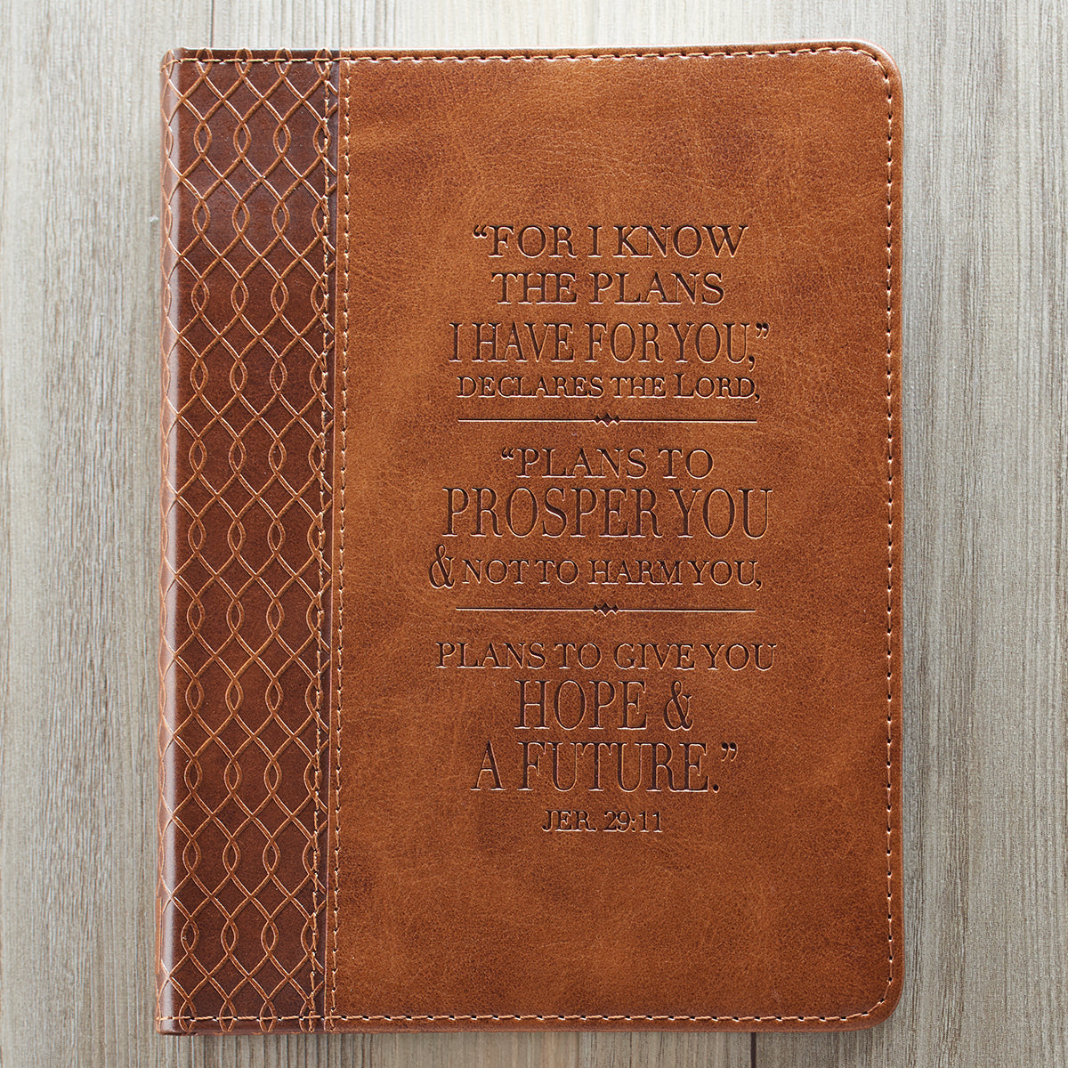 I Know The Plans Tawny Brown Faux Leather Handy-sized Journal - Jeremiah 29:11 - The Christian Gift Company